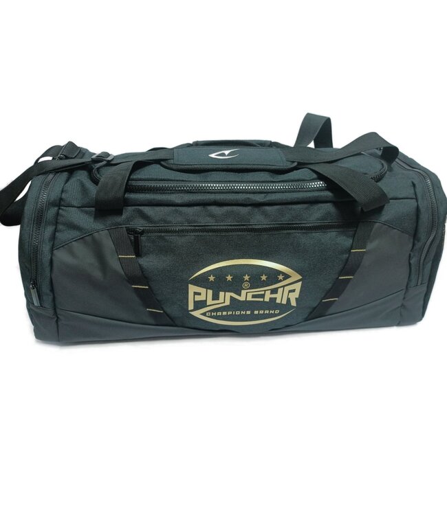 PunchR No Limits Duffel Sporttas 40L – Zwart/Goud – Voor Kickboksen & Kinderen