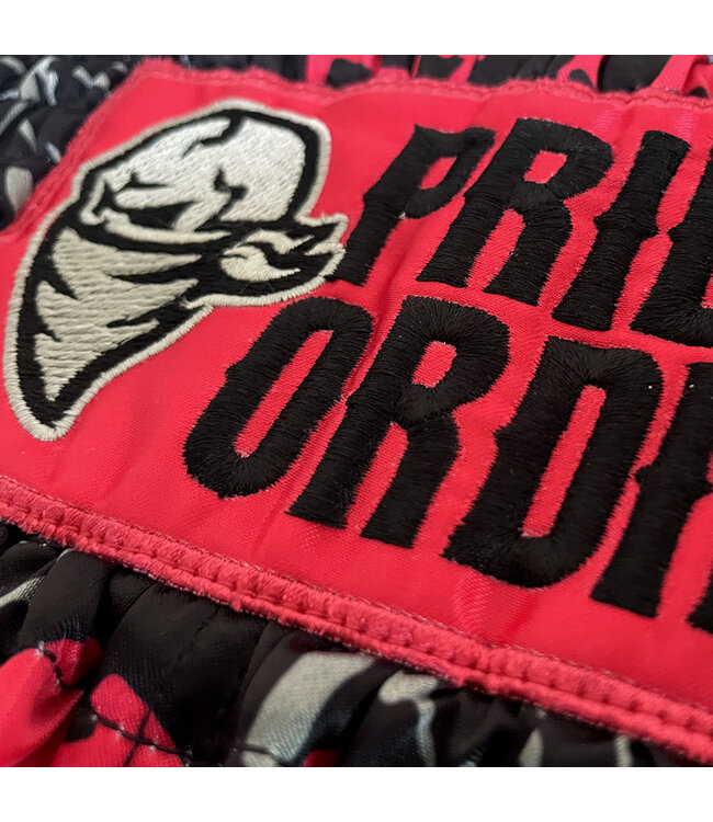 PRIDEorDiE Cherry Choke Muay Thai Shorts Schwarz Rot