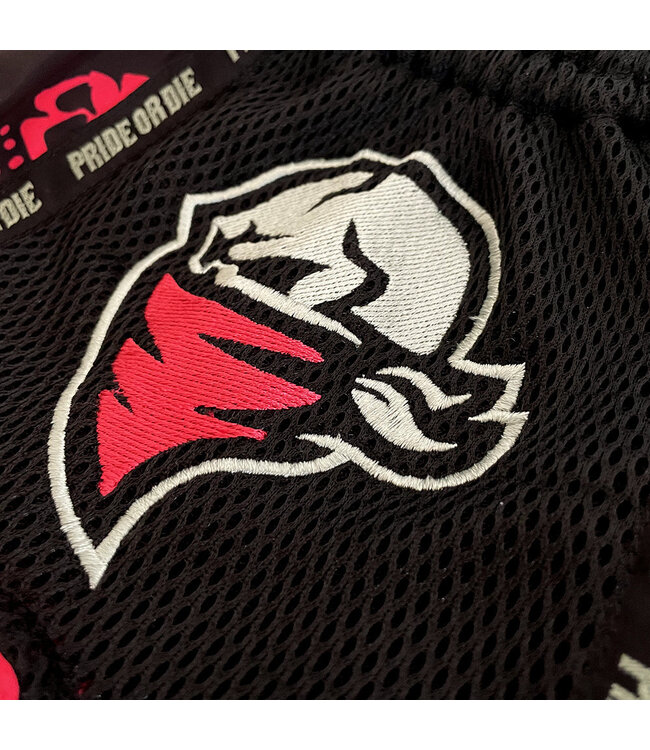 PRIDEorDiE Cherry Choke Muay Thai Shorts Zwart Rood