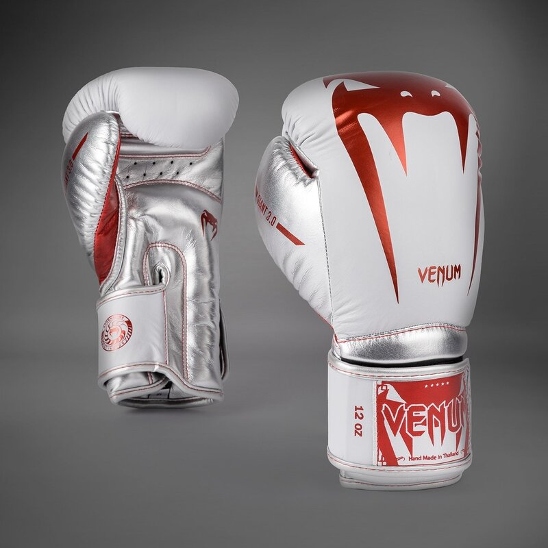 Venum Venum Boxing Gloves Giant 3.0 Leather White Red Silver