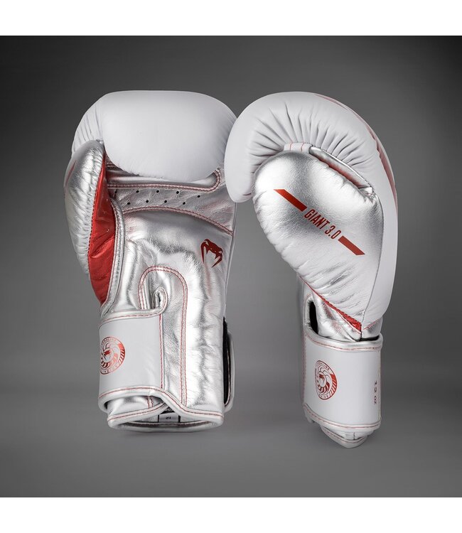 Venum Boxhandschuhe Giant 3.0 Leder Weiß Rot Silber