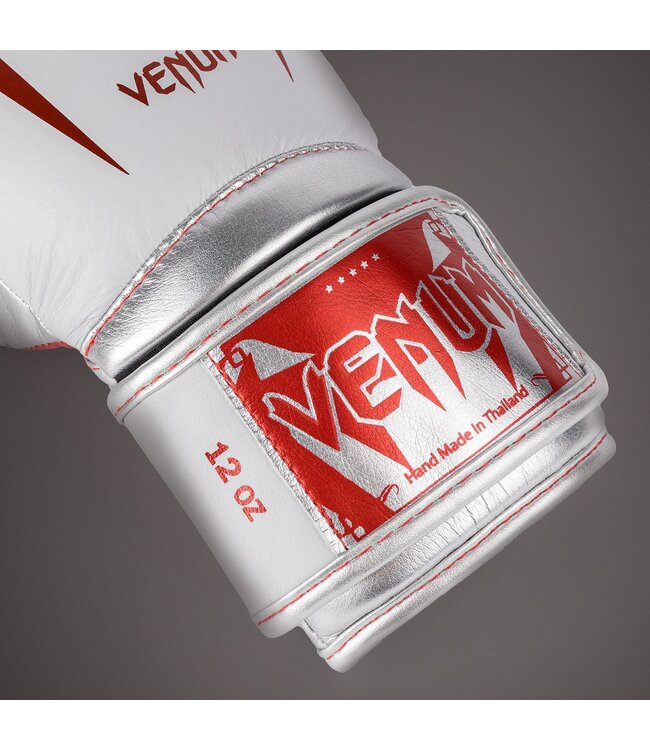 Venum Bokshandschoenen Giant 3.0 Leer Wit Rood Zilver