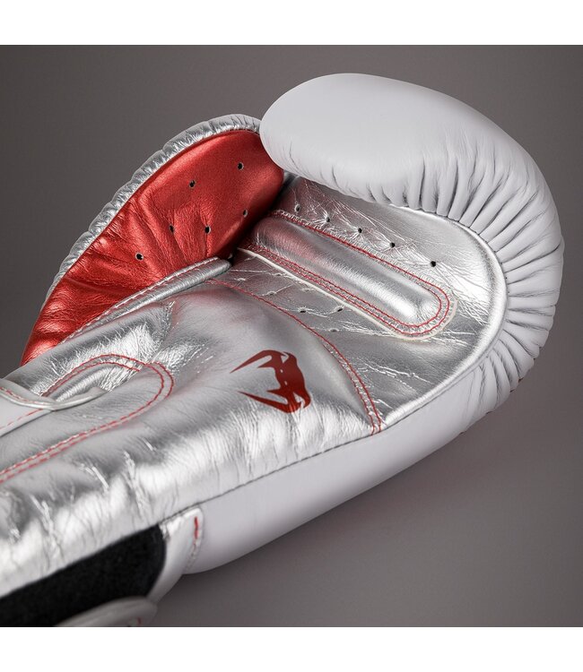 Venum Boxing Gloves Giant 3.0 Leather White Red Silver