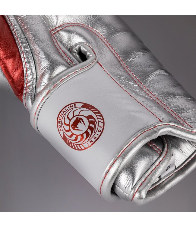 Venum Bokshandschoenen Giant 3.0 Leer Wit Rood Zilver