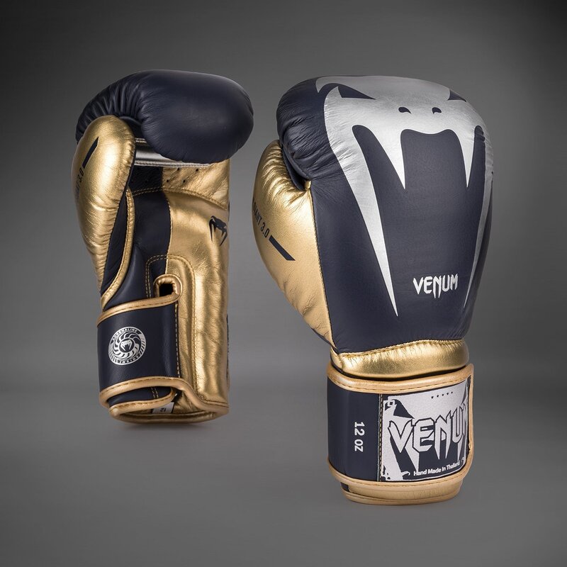Venum Venum Boxing Gloves Giant 3.0 Leather Navy Blue Gold Silver