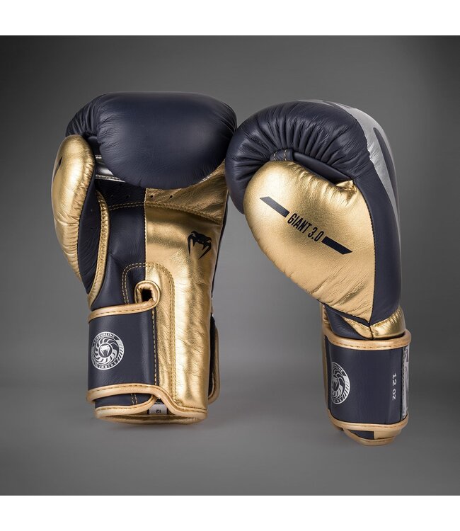 Venum Boxhandschuhe Giant 3.0 Leder Marineblau Gold Silber