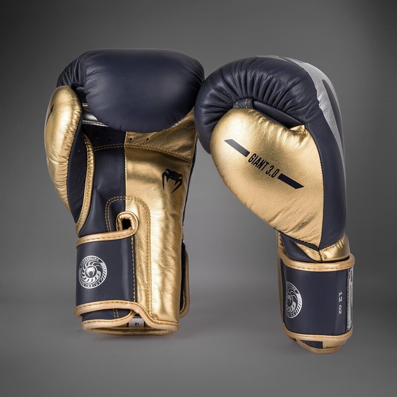 Venum Venum Boxing Gloves Giant 3.0 Leather Navy Blue Gold Silver