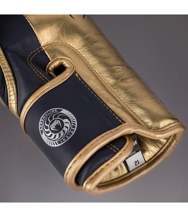 Venum Boxing Gloves Giant 3.0 Leather Navy Blue Gold Silver