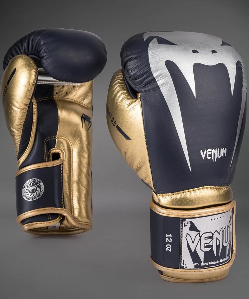 Venum Venum Boxing Gloves Giant 3.0 Leather Navy Blue Gold Silver
