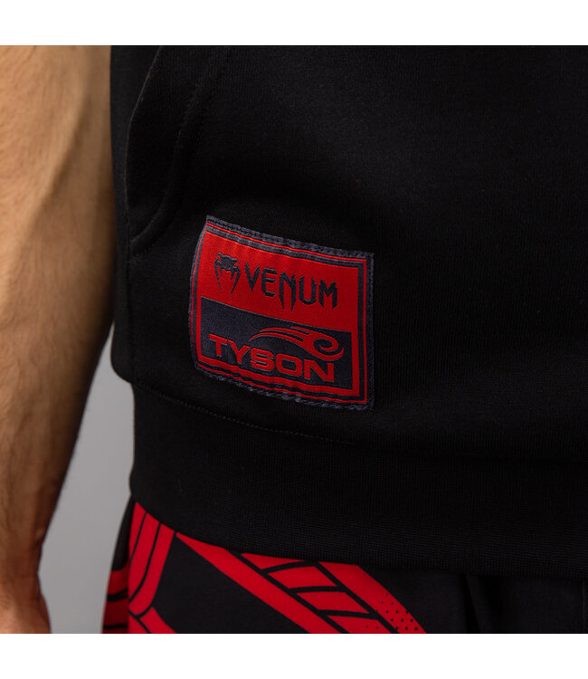 Venum x Mike Tyson Tiger Sleeveless Hoodie – Tiefschwarz/Intensivrot für Boxen, Kickboxen & Fitness