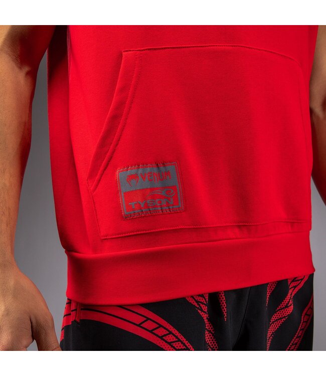 Venum x Mike Tyson Tiger Sleeveless Hoodie – Intensivrot/Tiefschwarz für Boxen, Kickboxen & Fitness
