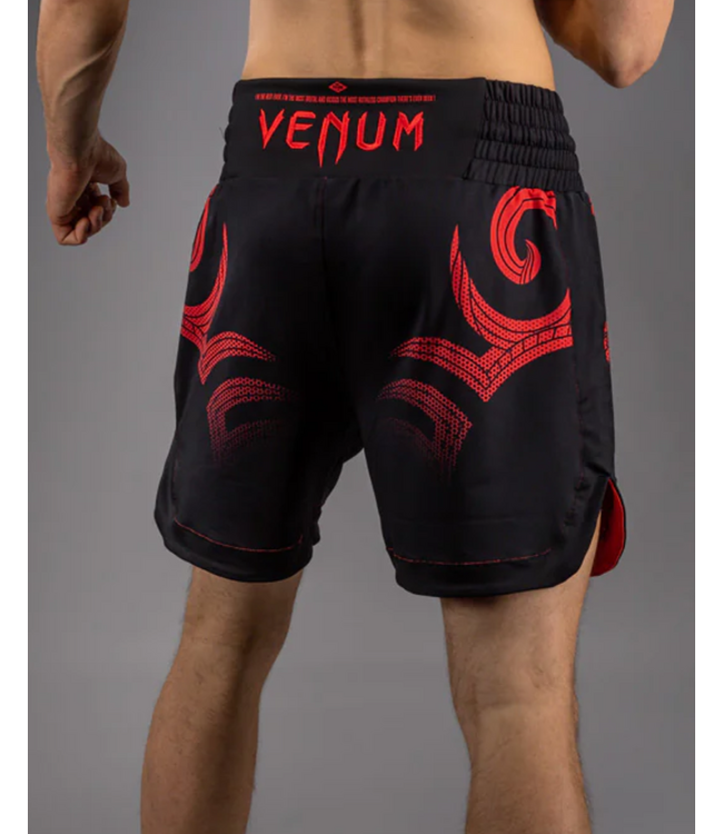 Venum x Mike Tyson Tiger Boksbroek – Diep Zwart / Intens Rood – Fight Fit voor Boksen