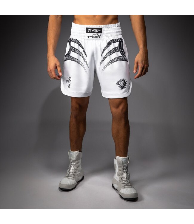 Venum x Mike Tyson Tiger Boksbroek – Optisch Wit / Diep Zwart – Fight Fit voor Boksen