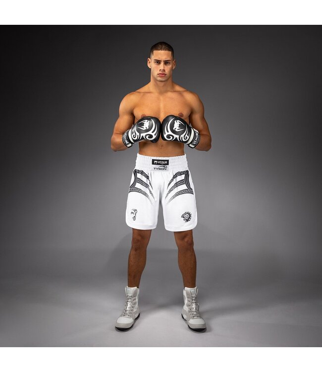 Venum x Mike Tyson Tiger Boksbroek – Optisch Wit / Diep Zwart – Fight Fit voor Boksen