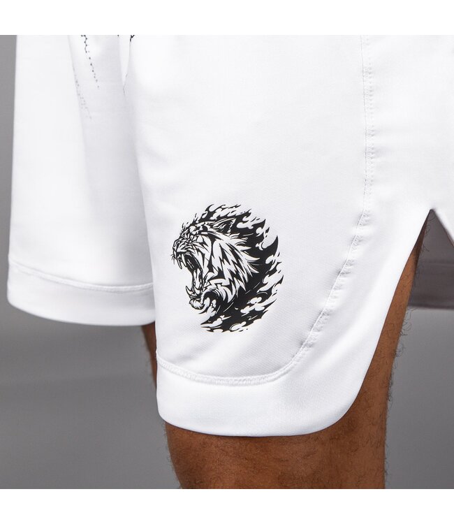 Venum x Mike Tyson Tiger Boksbroek – Optisch Wit / Diep Zwart – Fight Fit voor Boksen