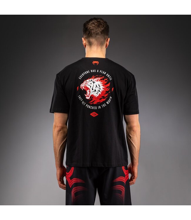 Venum x Mike Tyson Tiger Baumwolle T-Shirt Tiefschwarz