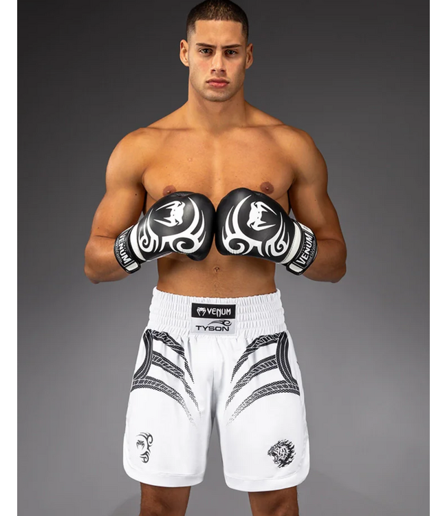 Venum x Mike Tyson Tiger Boksbroek – Optisch Wit / Diep Zwart – Fight Fit voor Boksen
