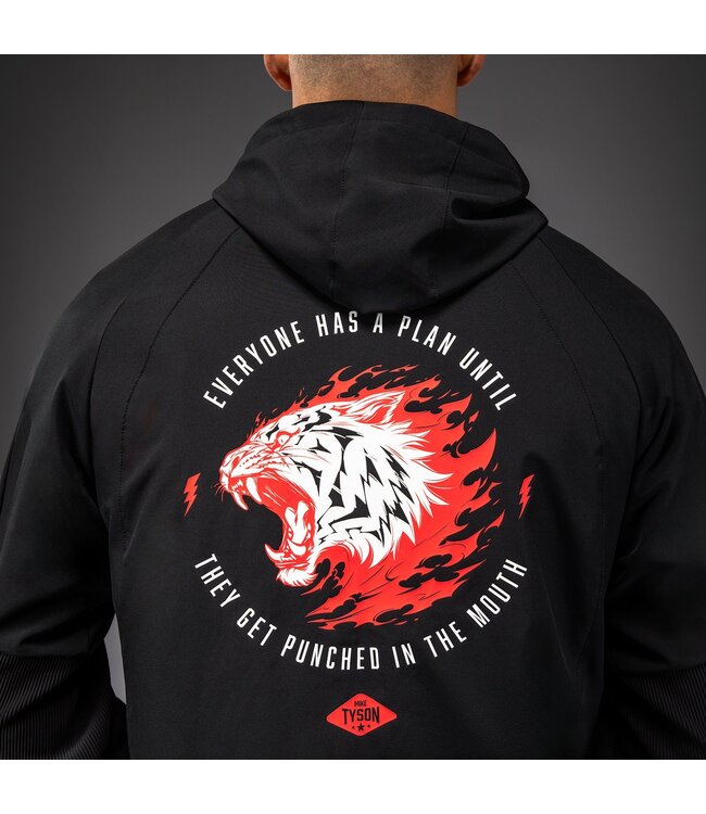 Venum x Mike Tyson Tiger Trainingsjacke Tiefschwarz Intensives Rot