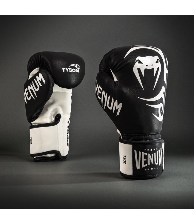 Venum Mike Tyson Replica Boxing Gloves Deep Black Optical White