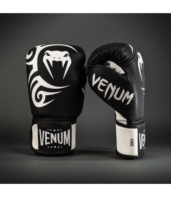 Venum Mike Tyson Replica Boxing Gloves Deep Black Optical White