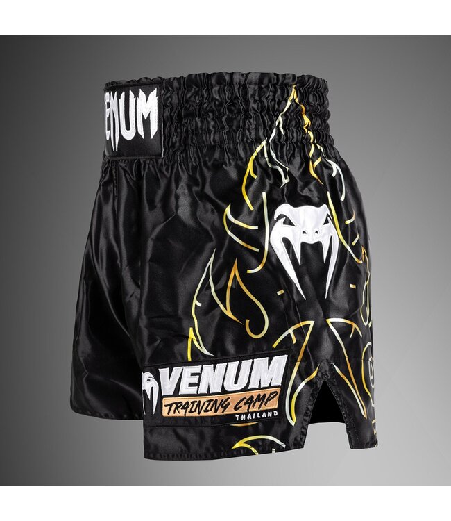 Venum VTC Flames Muay Thai Shorts Zwart Goud