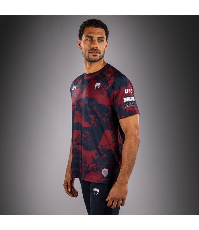 UFC Zenith x Venum Dry Tech T-Shirt Marineblau Burgunderrot