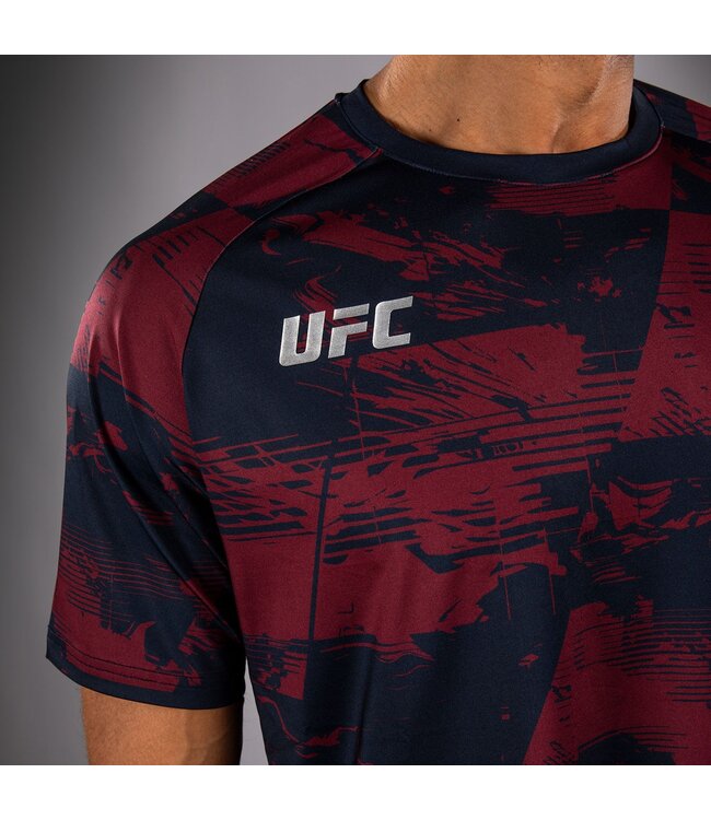 UFC Zenith x Venum Dry Tech T-Shirt Marineblau Burgunderrot