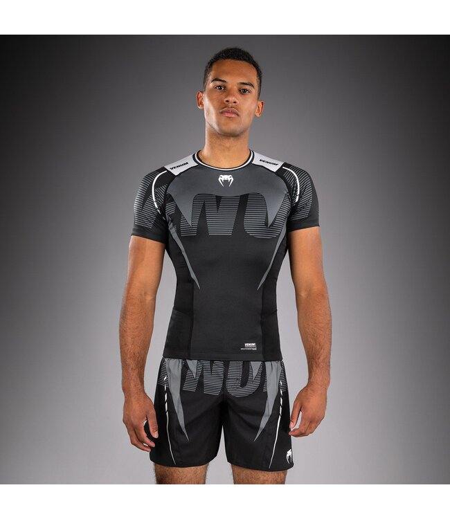 Venum Adrenaline Rash Guards Black Silver Grey