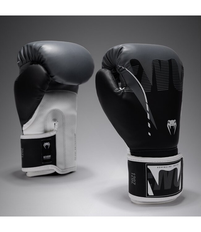 Venum Adrenaline Boxing Gloves Black Silver Grey