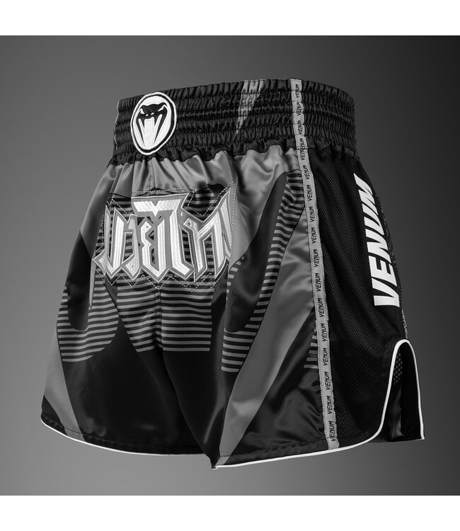 Venum Adrenaline Muay Thai Shorts Black Silver Grey