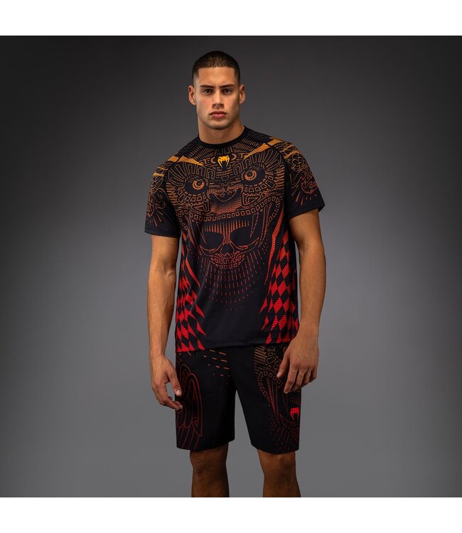 Venum Quetzal Fury Dry-Tech T-shirt Zwart Fury Rood Mandarijn