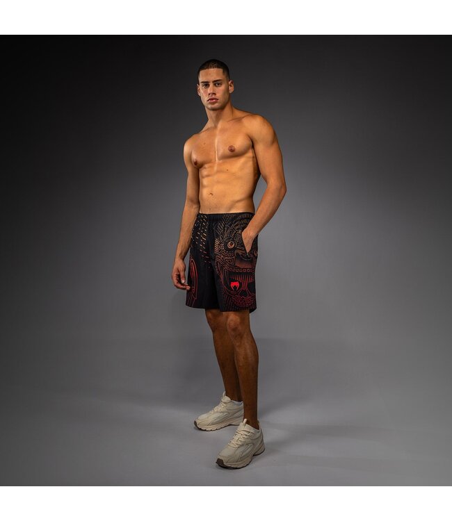 Venum Quetzal Fury Training Shorts Black Fury Red Tangerine
