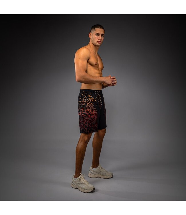 Venum Quetzal Fury Training Shorts Black Fury Red Tangerine