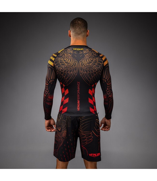 Venum Quetzal Fury Langarm-Rashguard Schwarz Fury Rot Tangerine