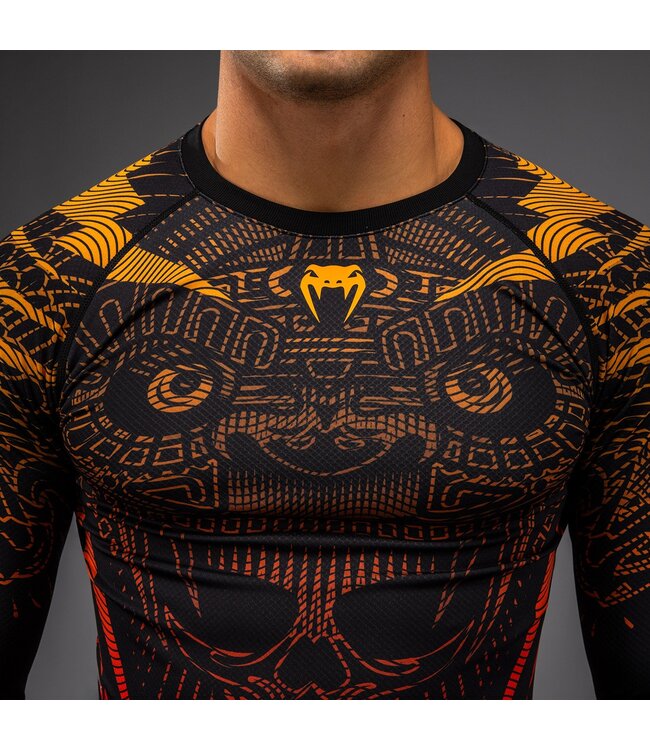 Venum Quetzal Fury Langarm-Rashguard Schwarz Fury Rot Tangerine