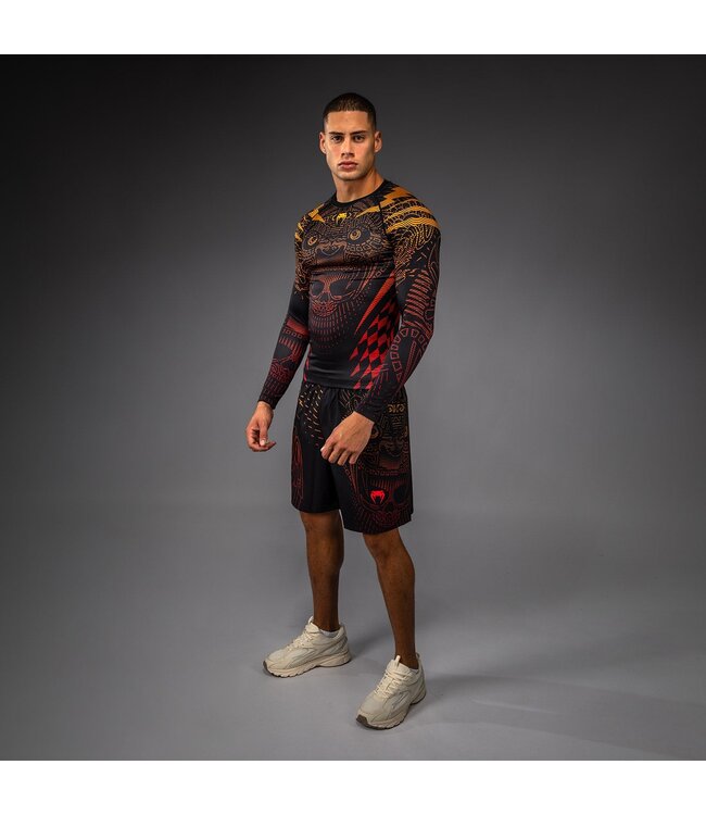 Venum Quetzal Fury Langarm-Rashguard Schwarz Fury Rot Tangerine