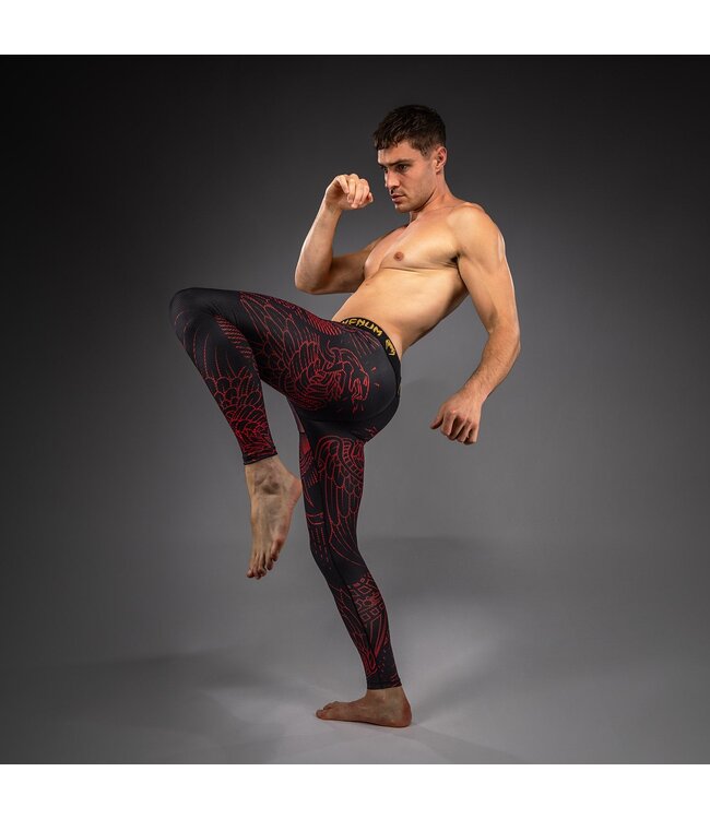 Venum Quetzal Fury Spats Black Fury Red Tangerine