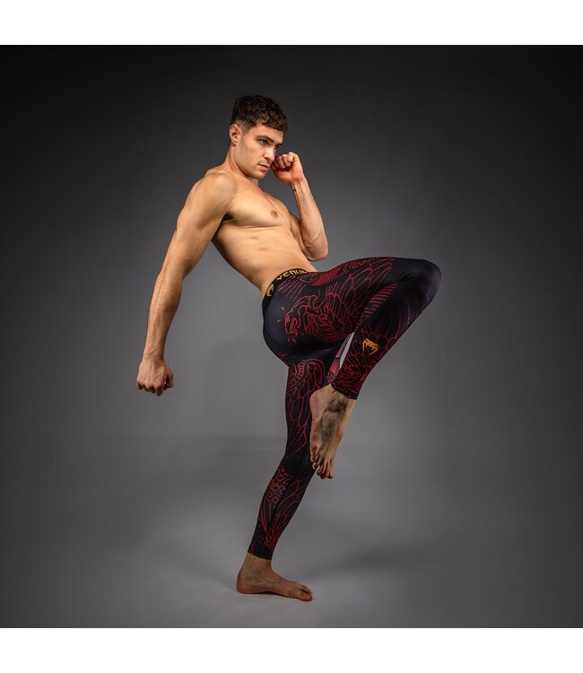 Venum Quetzal Fury Spats Black Fury Red Tangerine