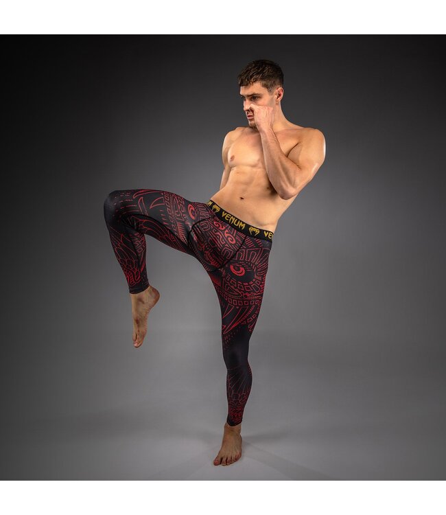 Venum Quetzal Fury Spats Black Fury Red Tangerine