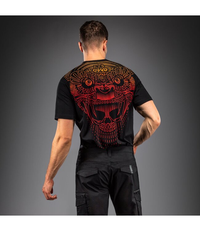 Venum Quetzal Fury Cotton T‑Shirt – Black Fury Red Tangerine