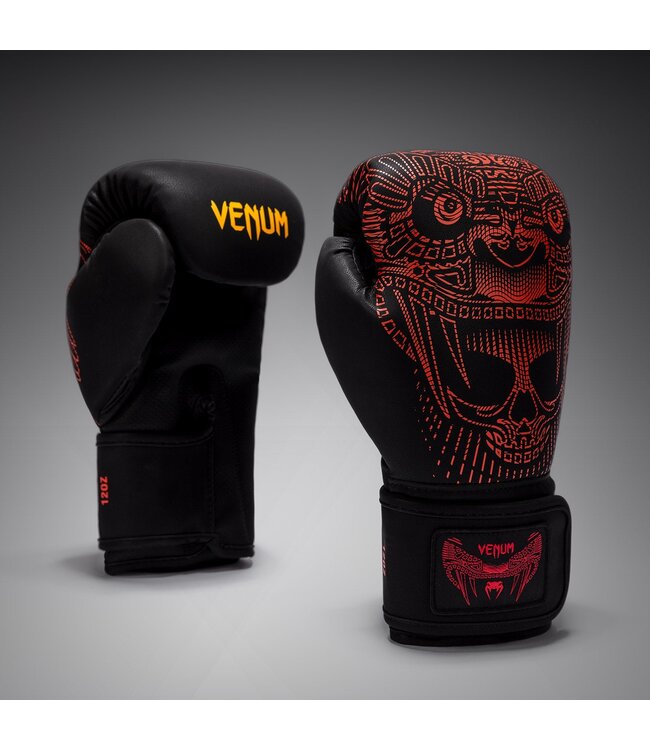 Venum Quetzal Fury Boxing Gloves Black/Red/Tangerine – Kickboxing Gloves