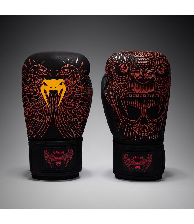 Venum Quetzal Fury Boxing Gloves Black/Red/Tangerine – Kickboxing Gloves