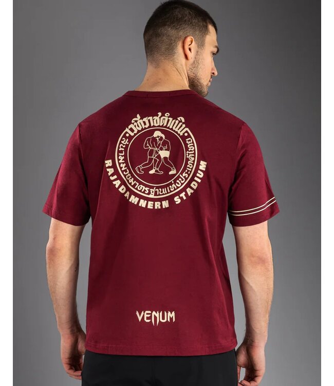 Venum x Rajadamnern Baumwoll-T-Shirt Burgunderrot