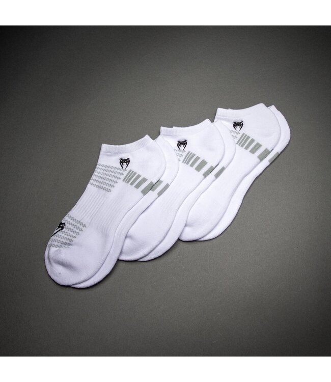 Venum Vector No-Show Socks 3 Pack – White Grey