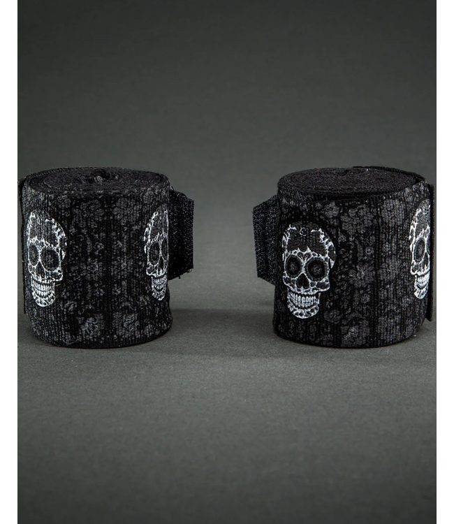 Venum Santa Muerte 300 cm Boxing Handwraps - Black White