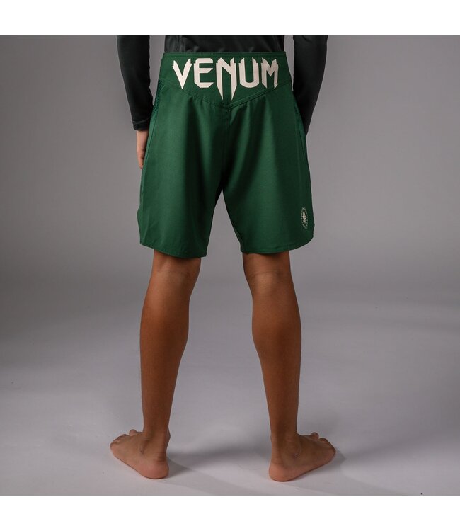 Venum Light Kids Fight Shorts Forest Green / Off White