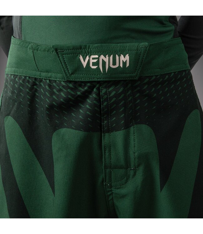Venum Light Kids Fight Shorts Forest Green / Off White