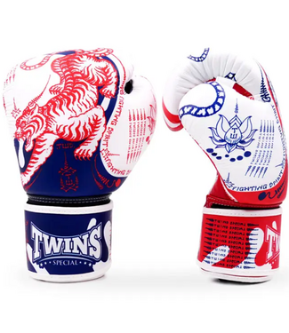 Twins Special Twins Special Boxing Gloves FBGVL 4 YANT Tiger White | Premium Thai Leather