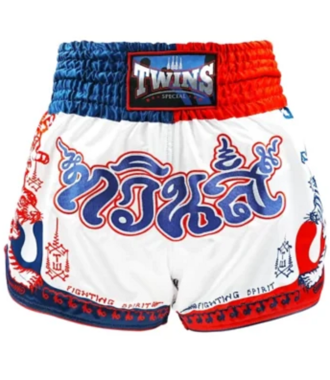 Twins Muay Thai Shorts FBGVL 4 YANT Tiger – White Blue Red