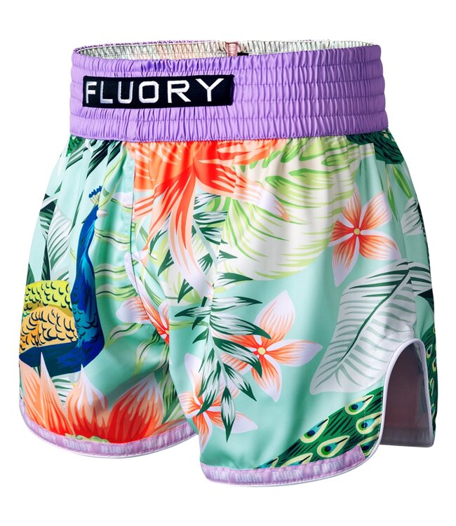 FLUORY Peacock Dance Muay Thai Shorts - Grün Lila
